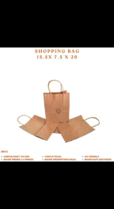 Paper Bag Kraft 15.5X7.5X20 Kantong Kertas Goodie Bag (Isi 1 Pcs--SBG12)