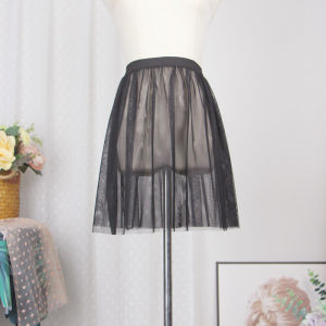 กระโปรงสั้นทรงเอเอวสูง 2 ชั้น ผ้าตาข่าย กระโปรงคลุมสุดเท่สำหรับใส่ไปงานปาร์ตี้ในฤดูใบไม้ร่วง