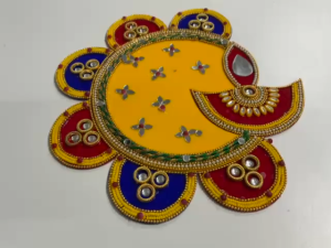 Colorful Acrylic Round Rangoli/Home Decor/Gift for Home/Interior Handcrafted/Floor Stickers/Wall Stickers/Wall Decoration/Floor Decoration/New Year Gift/Party. Large Rangoli 10"