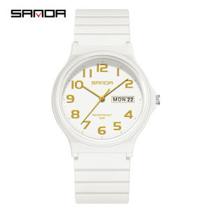 Three Overlap Double Calendar Electronic Quartz Watch Outdoor Casual Creative Womens Student Wristwatch Versatile Style