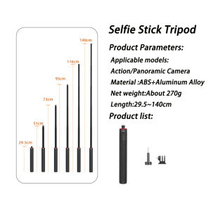 1.4/1.6M Extendable Selfie Stick Tripod For Insta360 X5 X4/Ace Pro 2/DJI Osmo 360/Action 4/GoproAction Camera Vlog Accessories
