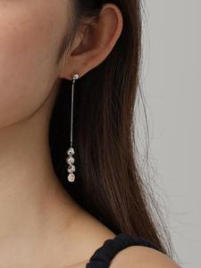 Fashionable Long Line Moon Shaped Earrings: Elegant Simple Design High End Feelings Versatile Stylish Women's Jewelry Accessories