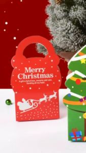 Gratis Ongkir - Goodie Bag Christmas Motif & Box Tentengan Hampers Natal