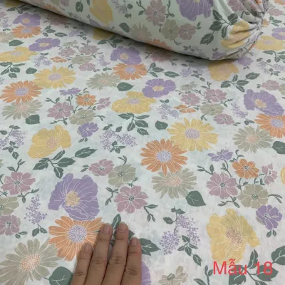1 Mét Vải Thun Cotton Lụa 2 Chiều Nền Trắng Hoa Pastel Khổ 1m6 Hàng Công Ty (CÓ ẢNH SẢN PHẨM CỦA KHÁCH)