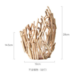 Modern Minimalist Wooden Flower Vase Decorative Piece Green Plant Simulation Flower Home Decoration High End Dining Table Top Display