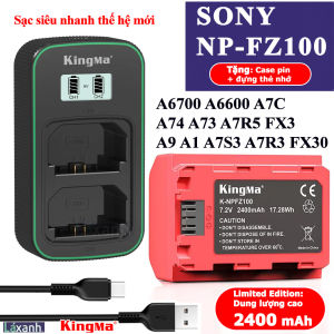 Sony FZ100 DL Cao 2400 mAh | Pin và Sạc máy ảnh Kingma SONY FX3 FX30 Alpha 9 A6600 A6700 A9 A9R A9S A7R A7S III A7R MARK 3 4 A7III A7M3 A7 mark 3 A7M4 A7 mark 4 A7IV SONY FZ100 NP-FZ100 NPFZ100 pin chính hãng sony a73 a74 a7m3 a7m4