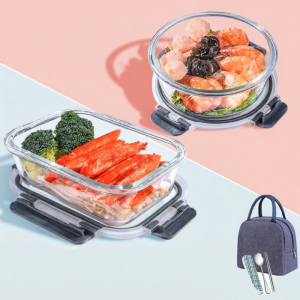 Microwave-safe Borosilicate Glass Bento Box