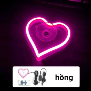 Đèn LED Hình Trái Tim Phát Sáng USB Cho Cửa Sổ Ô Tô Có Điều Khiển Từ Xa Phụ Kiện Trang Trí Nội Thất Bằng Đèn Neon