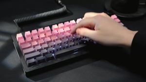 135 Keys Strawberry Pink Side Print PBT Keycaps Double Shot Shine Through Keycaps Cherry Profile for Cherry MX Switches Keyboard