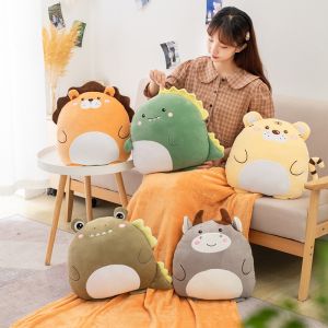 3 In 1 Office Doll Pillow Quilt Soft Cushion Travel Plush Blanket Pillow Quilt Cartoon Pig Pillow Office Nap Sofa Bed Home Car Decor Wholesale Plush Toys Christmas Gift