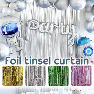 2M Laser Color Foil Fringe Glitter Rain Curtains For Wedding Background Birthday Party Supplies