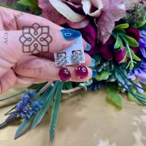 💥ต่างหูทับทิมตุ้งติ้งระย้า อัญมณีเครื่องประดับของแท้สินค้ามีใบรับประกัน AUFU STORE