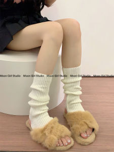 Thickened Knitted JK Socks Womens Autumn Winter Warm Footwear Lolita Style Pile Socks Non-slip Indoor Home Cotton Socks