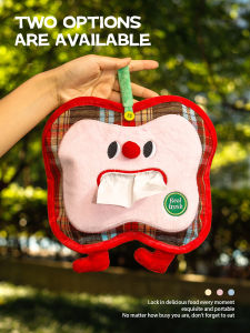 Car Mounted Tissue Box Cute  And Pear Shape Hanging Creative Fabric Tissue Box Decorative Storage Bag High Aesthetic Value