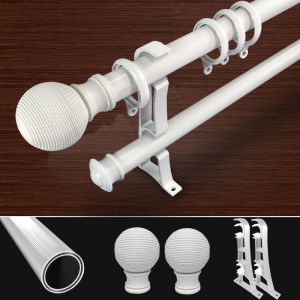 ราวม่านโรมันหนาทันสมัยแท่งม่านเดี่ยวคู่รองรับการติดตั้งด้านบนสําหรับห้องนั่งเล่นและห้องนอนในสีดําสีขาวสีเทา