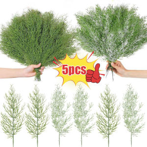 1/5Pcs 35cm Artificial Pine Branches Christmas Decoration Simulation Fake Green Plants DIY Christmas Tree Wreath Decorations