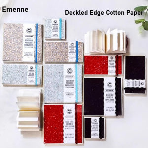 Emenne Deckled Edge 100% Cotton Paper 24 Sheets Cold Pressed Texture 300g Watercolor Writing - Cards Invitations Arts Crafts