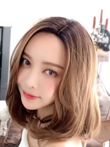 Tóc Giả TSE Khăn Choàng Có Khóa Cài Lông Tự Nhiên Lông Ngắn Cho Nữ Tóc Giả Nguyên Đầu Tóc Xoăn Điểm Giữa Không Có Tóc Mái D3092