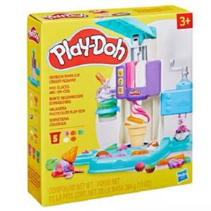 🍦Play doh ของแท้ พร้อมส่ง🍦รุ่น Rainbow Swirl Ice Cream Playset รุ่นใหม่ล่าสุด เซ็ททำไอติมสายรุ้ง อุปกรณ์เยอะ แป้ง5กระปุก