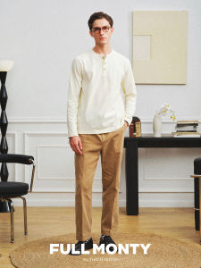 Henry Collar Long Sleeve Pure Cotton Casual Shirt