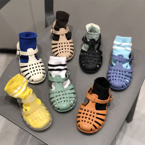 Giày Đế Bằng Nhựa Mùa Hè Cho Trẻ Em Giày Đế Bằng Đế Mềm Thoáng Khí Giày Đế Bằng Phong Cách La Mã Thường Ngày Giày Đi Biển Cho Bé Trai Và Bé Gái