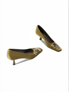 JESSICA SOPHIA | Shiny Glitter Classic Elegance Square Toe High Heels