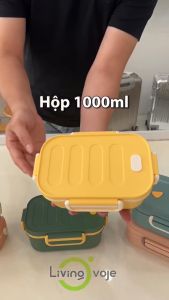 Hộp cơm Hai Tầng 1000ml - Có Thể Dùng Trong Lò Vi Sóng - Hộp cơm trẻ em hộp cơm văn phòng