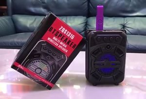 ZQS1315 Dynamic Sound Portable Karaoke System with Bluetooth LED Lights FM Radio USB & TF Connectivity Built-in Microphone