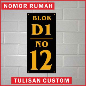 Nomor Rumah Akrilik Potrait Tulisan Custom