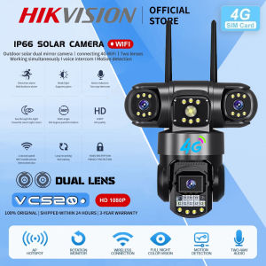 Hikvision Three-Lens 4G SIM CCTV Camera Wifi Connect 360 With Audio and Speaker Smart IP Security Camera Outdoor Waterproof Auto Tracking Night Vision Alarm Surveillance