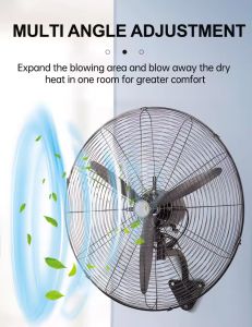 Industrial Electric Fan 30 inch Stand Fan Wall Fan Heavy Duty Inverter Turbo Fan 3 Speed Floor Fan Air Cooling Fan Wall Mounted Fan High Power for School Factory Warehouse