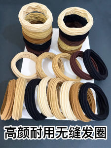 สูง ยืดได้ เอกี้หนาไม่มีรอยต่อผมสําหรับผู้หญิงทนทาน ยืดได้ ยางรัดผมไม่มีความเสียหายผมตัดเย็บ Knots หัวเชือก