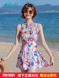 2025 New Womens One-Piece Swimsuit Fashion plus Size Belly Cover Slimming Skirt Style Beach Vacation Swimming Costume