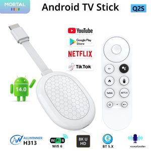 ขายตรงจากโรงงาน Android 14.0 Allwinner H313 Quad Core TV stick รองรับ NETFLIX YOUTUBE Wifi6 BT5.0 รีโมทสั่งงานด้วยเสียง กล่องทีวี 8K