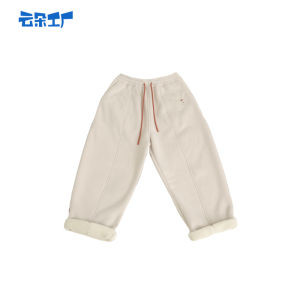 Quần Nỉ Ấm Mùa Thu Đông Có Thắt Lưng Co Giãn Màu Tương Phản Quần Dài Ống Rộng Thoải Mái Thường Ngày Cho Nữ