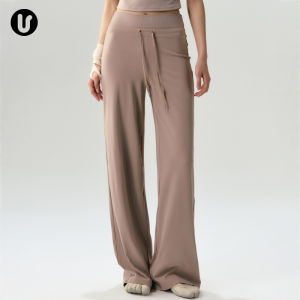 Womens Loose Fit Yoga Pants Quick Dry Pilates Training Top Straight Leg Fitness Trousers Autumn Season Sportswear