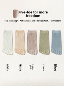 JIAZINI | Summer Thin Cotton Toe Separating Socks Anti-Odor Anti-Foot Fungus Womens Boat Socks