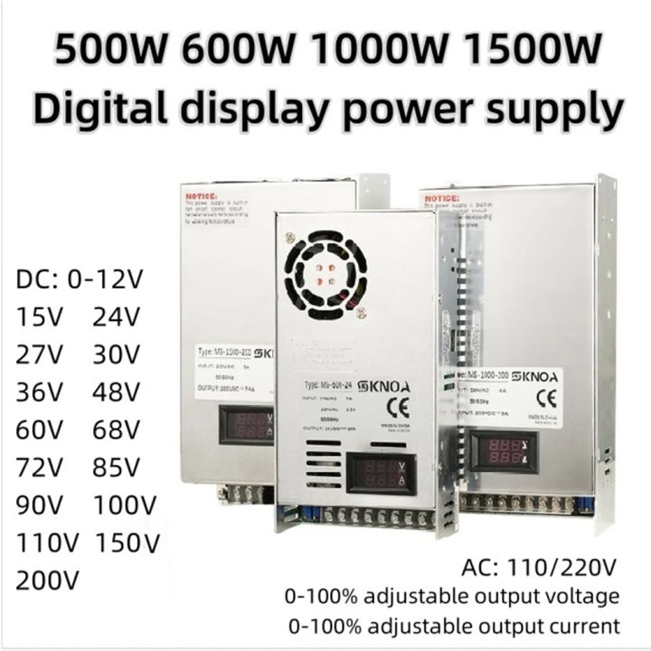 Alimentatore Switching Regolabile Digitale 1000W - Tensione Variabile 0-48V CC, Ingressi 110V/220V CA