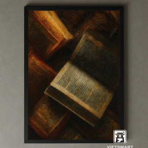 Tranh Nghệ thuật "Những Cuốn Sách Mở" VIETSMART ART - Sơn dầu 45 x 60cm