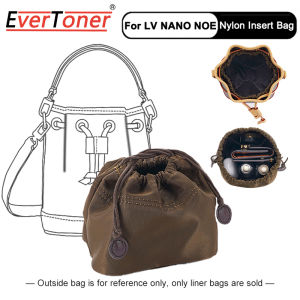 EverToner Nylon Purse Organizer Insert for LV Nano Noe Bucket Bag Shoulder Bag Crossbody Bag Drawstring Designed Organizer Insert Organizer