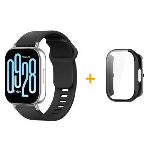 Tempered Glass Case Rubber Band for Redmi Watch 5 Active PC Screen Protector Bumper Cover Silicone Bracelet for Redmi Watch 5 Lite Strap