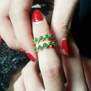 Vintage Light Green Jade Silver Ring