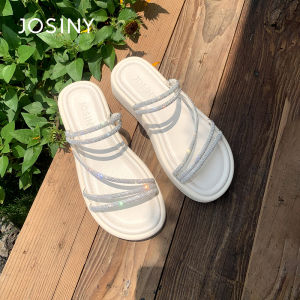 Josiny | Thick Heel Slip-Ons Flip Flops 2-Way Wear