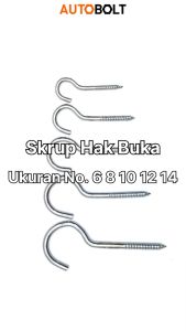 Skrup Hak Terbuka Ukuran No 6 8 10 12 14: Aksesoris Penahan Kandang Burung