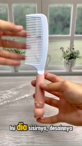 Sisir Roll Cermin Gagang Bulat Portable / Mirror Comb Handle Travel / Sikat Pijat Rambut Anti Rontok Anti Kusut / Kaca Rias Untuk Make Up Wajah Karakter Motif Lucu Styling Hair Warna Pastel - HOMIA