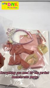 Bride to Be Bachelorette Rose Gold Ring Set Sash Shoulder Strap Headband Script Banner Veil Confetti Balloon Party Decor Princess Queen