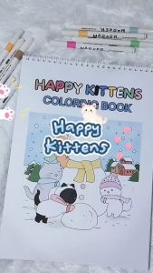 Buku Mewarnai Premium Murah: HAPPY KITTENS Coloring Book