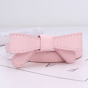 Sweet Fresh Bow Female Pink White Cute Belt Student K-style Easiest for Match Dress Decoration Thin Belt
