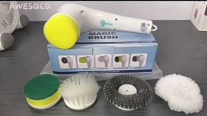 Wireless Electric Spin Cleaning Brush 5 Replaceable Heads For Kitchen Bathroom Toilet Washbasin