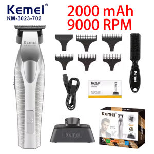Kemei | Kemei KM-3023-702 Zero Gapped Cordless Hair Trimmer Professional Hair Clipper Men Barber Rechargeable Finish Hair Citing Machine